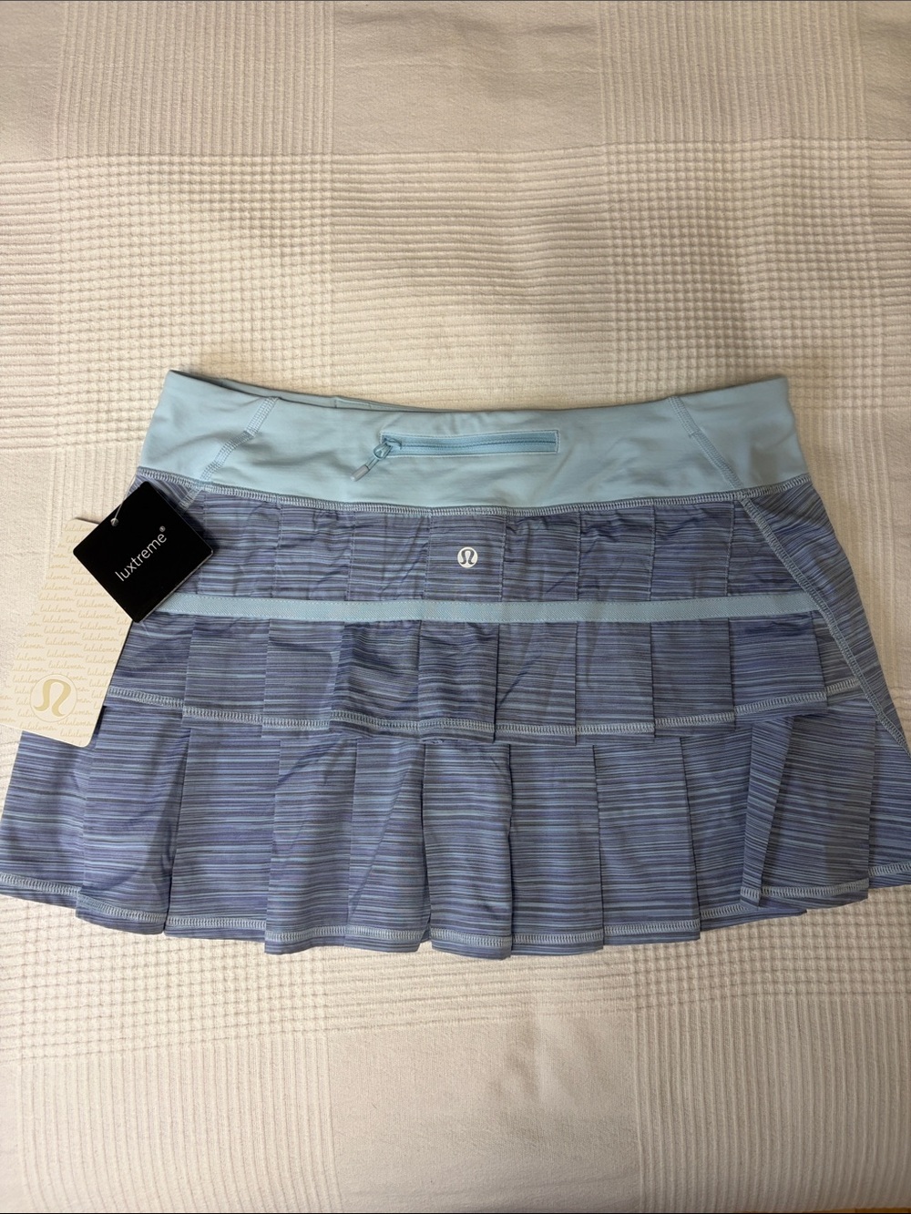 Lululemon Pace Setter Skirt in Twisted Stripe Caspian Blue